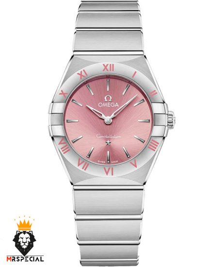 ساعتمچی زنانه امگا کانسلیشن کوارتز استیل صفحه صورتی OMEGA CONSTELLATION 01539