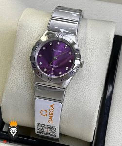 ساعتمچی زنانه امگا کانسلیشن کوارتز استیل صفحه بنفش OMEGA CONSTELLATION 01544