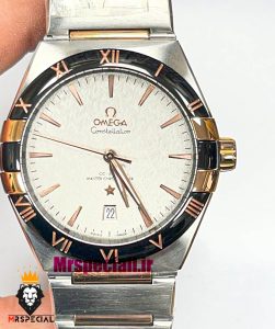 ساعت امگا مردانه مدل کانسلیشن دو رنگ رزگلد صفحه سفید OMEGA Constllation Co-Axial 021446 