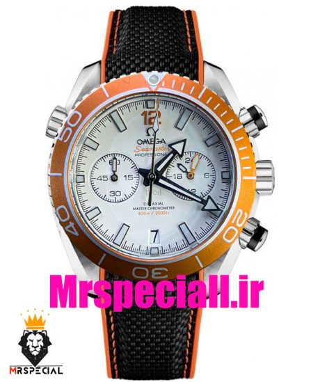 ساعت امگا سیمستر مردانه کرنوگراف بند برزنتی صفحه سفید OMEGA Seamaster 020787