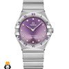 ساعتمچی زنانه امگا کانسلیشن کوارتز استیل صفحه بنفش OMEGA CONSTELLATION 01544