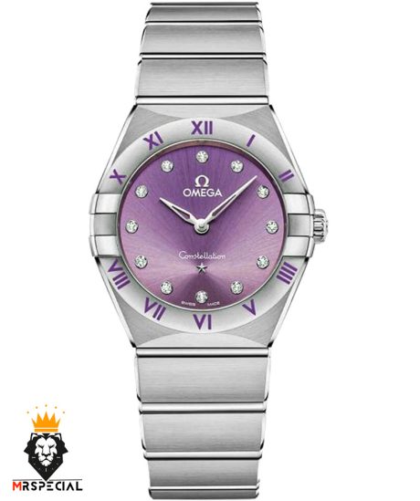 ساعتمچی زنانه امگا کانسلیشن کوارتز استیل صفحه بنفش OMEGA CONSTELLATION 01544