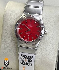 ساعتمچی زنانه امگا کانسلیشن کوارتز استیل صفحه قرمز OMEGA CONSTELLATION 01538