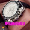 ساعت مچی مردانه امگا اسپید مستر کرنوگراف بند چرم صفحه سفید OMEGA Speedmaster moonwatch 020662