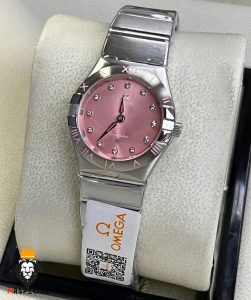 ساعتمچی زنانه امگا کانسلیشن کوارتز استیل صفحه صورتی OMEGA CONSTELLATION 01543