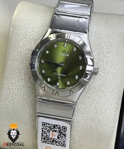 ساعت زنانه امگا کانسلیشن کوارتز استیل صفحه سبز OMEGA CONSTELLATION 01546