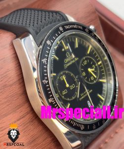 ساعت مچی مردانه امگا اسپید مستر کرنوگراف بند رابر صفحه مشکی omega speedmaster dark side of the moon 020663