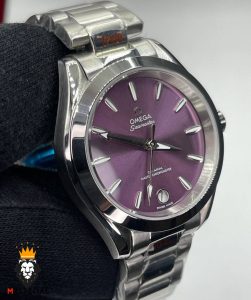 ساعت زنانه امگا سیمستر اتوماتیک استیل صفحه بنفش OMEGA SEAMASTER 01604