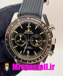 ساعت مچی مردانه امگا اسپید مستر کرنوگراف بند رابر صفحه مشکی omega speedmaster dark side of the moon 020663