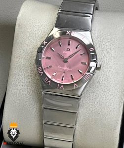 ساعتمچی زنانه امگا کانسلیشن کوارتز استیل صفحه صورتی OMEGA CONSTELLATION 01539