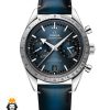 ساعت مچی مردانه امگا اسپیدمستر کرنوگراف بند چرم ابی صفحه ابی OMEGA SPEEDMASTER 0932