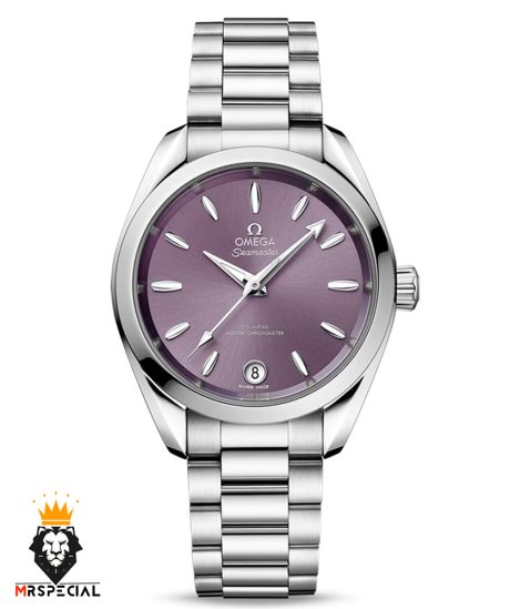 ساعت امگا زنانه سیمستر اتوماتیک استیل صفحه بنفش OMEGA SEAMASTER 01604