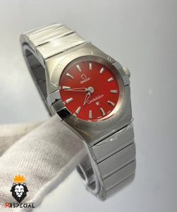 ساعتمچی زنانه امگا کانسلیشن کوارتز استیل صفحه قرمز OMEGA CONSTELLATION 01538