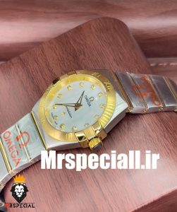 ساعت امگا زنانه مدل کانسلیشن دورنگ طلایی صفحه صدف کیفیت مستر OMEGA constllation 020757