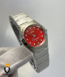 ساعتمچی زنانه امگا کانسلیشن کوارتز استیل صفحه قرمز OMEGA CONSTELLATION 01542