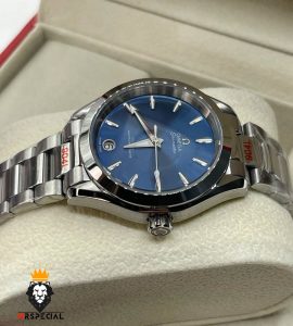 ساعت زنانه امگا سیمستر اتوماتیک استیل صفحه ابی OMEGA SEAMASTER 01557