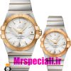 ساعت ست امگا مدل کانسلیشن دورنگ طلایی صفحه نقره ای کیفیت مستر OMEGA constllation 020758