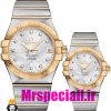 ساعت ست امگا مدل کانسلیشن دورنگ طلایی صفحه نقره ای کیفیت مستر OMEGA constllation 020759