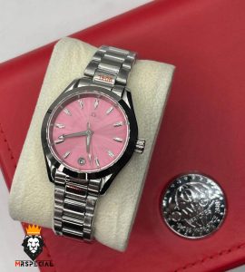ساعت زنانه امگا سیمستر اتوماتیک استیل صفحه صورتی OMEGA SEAMASTER 01558