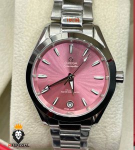 ساعت زنانه امگا سیمستر اتوماتیک استیل صفحه صورتی OMEGA SEAMASTER 01558