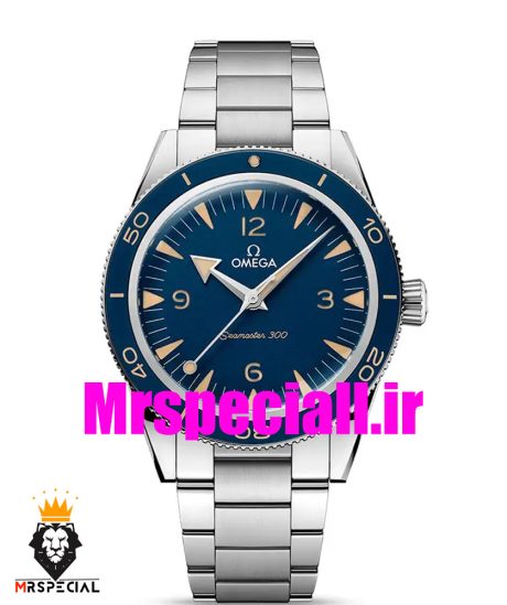 ساعت مردانه امگا سیمستر اتوماتیک استیل صفحه ابی OMEGA SEAMASTER 300 Co-Axial 020666