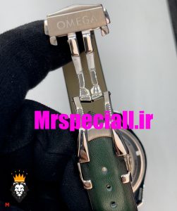 ساعت مچی مردانه امگا اسپیدمستر کرنوگراف چرم سبز صفحه سبز OMEGA SPEEDMASTER 0933