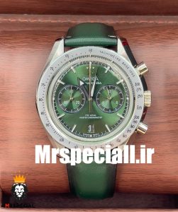 ساعت مچی مردانه امگا اسپیدمستر کرنوگراف چرم سبز صفحه سبز OMEGA SPEEDMASTER 0933