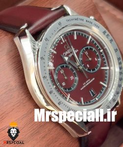 ساعت مچی مردانه امگا اسپیدمستر کرنوگراف بند چرم قرمز صفحه قرمز OMEGA SPEEDMASTER 0931