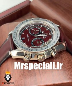 ساعت مچی مردانه امگا اسپیدمستر کرنوگراف بند چرم قرمز صفحه قرمز OMEGA SPEEDMASTER 0931