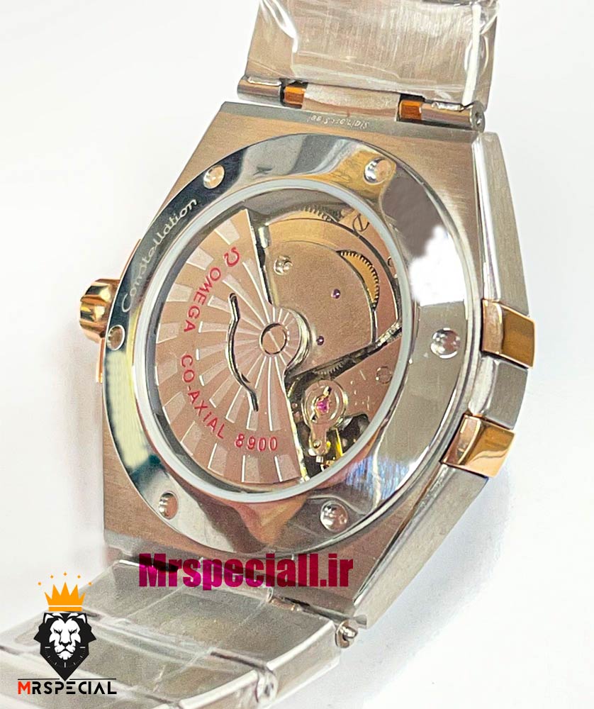 ساعت امگا مردانه مدل کانسلیشن دو رنگ رزگلد صفحه ابی OMEGA Constllation Co-Axial 021214