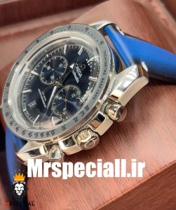 ساعت مچی مردانه امگا اسپیدمستر کرنوگراف بند چرم ابی صفحه ابی OMEGA SPEEDMASTER 0932