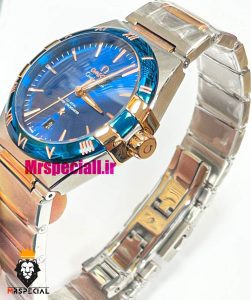 ساعت امگا مردانه مدل کانسلیشن دو رنگ رزگلد صفحه ابی OMEGA Constllation Co-Axial 021214
