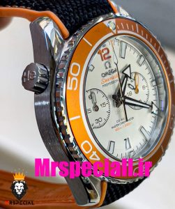 ساعت امگا سیمستر مردانه کرنوگراف بند برزنتی صفحه سفید OMEGA Seamaster 020787