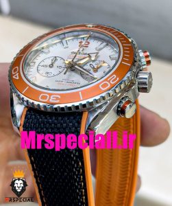 ساعت امگا سیمستر مردانه کرنوگراف بند برزنتی صفحه سفید OMEGA Seamaster 020787