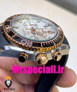 ساعت امگا سیمستر مردانه کرنوگراف بند چرم صفحه سفید OMEGA Seamaster 020786 