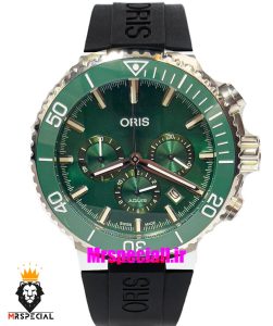 ساعت اوریس مردانه کرنوگراف بند رابر صفحه سبز 021295 ORIS WATCH