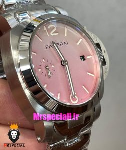 ساعت پنرای مردانه اتوماتیک بند استیل صفحه صورتی 021428 Panerai Luminor Due Pastello 
