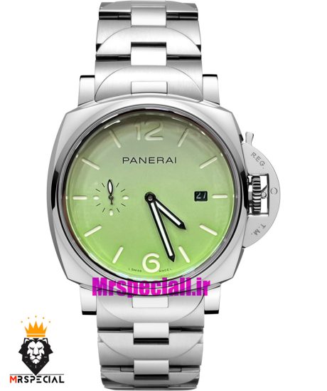 ساعت پنرای مردانه اتوماتیک بند استیل صفحه سبز 021430 Panerai Luminor Due Pastello