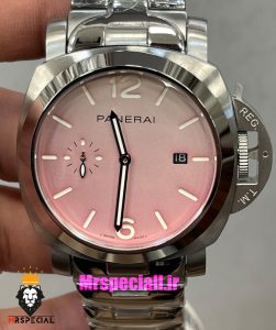 ساعت پنرای مردانه اتوماتیک بند استیل صفحه صورتی 021428 Panerai Luminor Due Pastello 