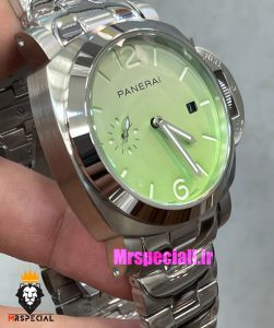 ساعت پنرای مردانه اتوماتیک بند استیل صفحه سبز 021430 Panerai Luminor Due Pastello 