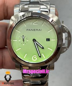 ساعت پنرای مردانه اتوماتیک بند استیل صفحه سبز 021430 Panerai Luminor Due Pastello 