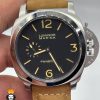 ساعت پنرای مردانه اتوماتیک بند چرم کاراملی قاب استیل صفحه مشکی 01354 Panerai Luminor Submersible