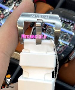 ساعت مردانه پنرای اتوماتیک بند رابر سفید صفحه تیفانی 021402 Panerai Luminor Submersible 