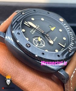 ساعت مردانه پنرای اتوماتیک بند چرم قهوه ای صفحه مشکی 021405 Panerai Luminor Submersible 