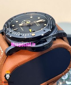 ساعت مردانه پنرای اتوماتیک بند چرم قهوه ای صفحه مشکی 021405 Panerai Luminor Submersible 