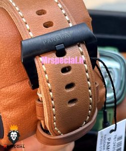 ساعت مردانه پنرای اتوماتیک بند چرم قهوه ای صفحه مشکی 021405 Panerai Luminor Submersible 