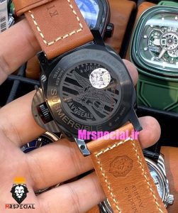 ساعت مردانه پنرای اتوماتیک بند چرم قهوه ای صفحه مشکی 021405 Panerai Luminor Submersible 