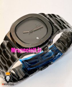ساعت پتک فیلیپ مردانه ناتیلوس مشکی بند استیل صفحه مشکی Patek Philippe NUATILOS 021696 
