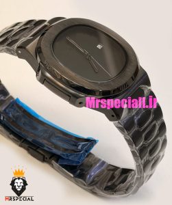 ساعت پتک فیلیپ مردانه ناتیلوس مشکی بند استیل صفحه مشکی Patek Philippe NUATILOS 021696 