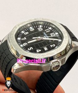 ساعت مردانه پتک فیلیپ اکوانات کوارتز بند رابر مشکی صفحه مشکی 021717 Patek Philippe Aquanaut